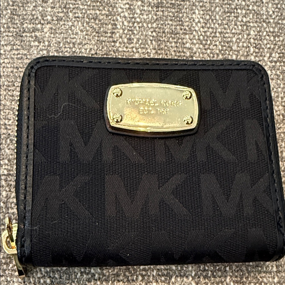 Michael Kors Black and Gold Logo Wallet